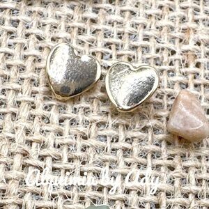 Gold hearts studs statement earrings